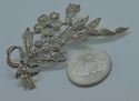 Picture of STERLING SILVER FLOWER MARCASITE PIN 16.3 GRAMS VINTAGE . PRE OWNED. VERY GOOD CONDITION. 