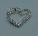 Picture of 10kt white gold heart pendant  with 3 black diamonds 0.9 grams 825641-2