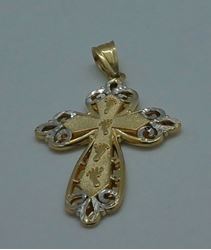 Picture of 14kt yellow gold cross with words " It was then that i carried you" 2.8 grams 835992-1