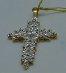 Picture of 10kt white gold cross pendant with 0.15pts diamonds 2.1 grams 827549-3