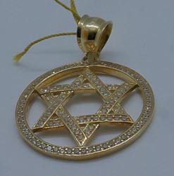 Picture of 10kt yellow gold pendant "star of David " 3.9 grams with czs 849988-2