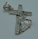 Picture of 10kt white gold cross with Jesus " Jesus carrying the cross" 7.5 grams with czs 764801-1