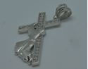 Picture of 10kt white gold cross with Jesus " Jesus carrying the cross" 7.5 grams with czs 764801-1