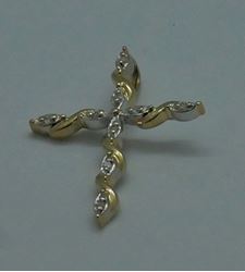 Picture of 10kt yellow gold cross with 9 small diamonds 1.7 grams 832066-2