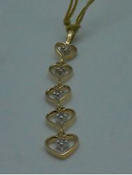 Picture of 14kt yellow gold drop down pendant with 5 diamonds 1 grams 826705-3