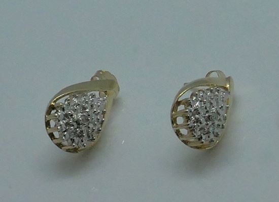 Picture of 10kt yellow gold earrings cluster style with diamonds 2.6 grams 855572-1