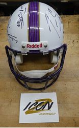 Picture of Riddel Helmet signed by 8 Ravens Players NEW ORLEANS Super Bowl XLVII 02.03.13 with COA ICON MEMORABILIA certificate # 12048.  signed by Dennis Pitta , Justin Tucker, Halotu Ngata, Ray Rice,Torrey Smith, Terrell Suggs, Ed Reed, Ray Lewis  good condition. 