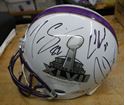Picture of Riddel Helmet signed by 8 Ravens Players NEW ORLEANS Super Bowl XLVII 02.03.13 with COA ICON MEMORABILIA certificate # 12048.  signed by Dennis Pitta , Justin Tucker, Halotu Ngata, Ray Rice,Torrey Smith, Terrell Suggs, Ed Reed, Ray Lewis  good condition. 