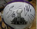 Picture of Riddel Helmet signed by 8 Ravens Players NEW ORLEANS Super Bowl XLVII 02.03.13 with COA ICON MEMORABILIA certificate # 12048.  signed by Dennis Pitta , Justin Tucker, Halotu Ngata, Ray Rice,Torrey Smith, Terrell Suggs, Ed Reed, Ray Lewis  good condition. 