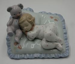 Picture of LLADRO Figurine #6790 Counting Sheep Mint Girl with Teddy Bear mint condition. 