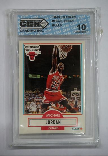 Picture of 1990-91 Fleer Michael Jordan #26 10 GEM MINT Bulls. like new.